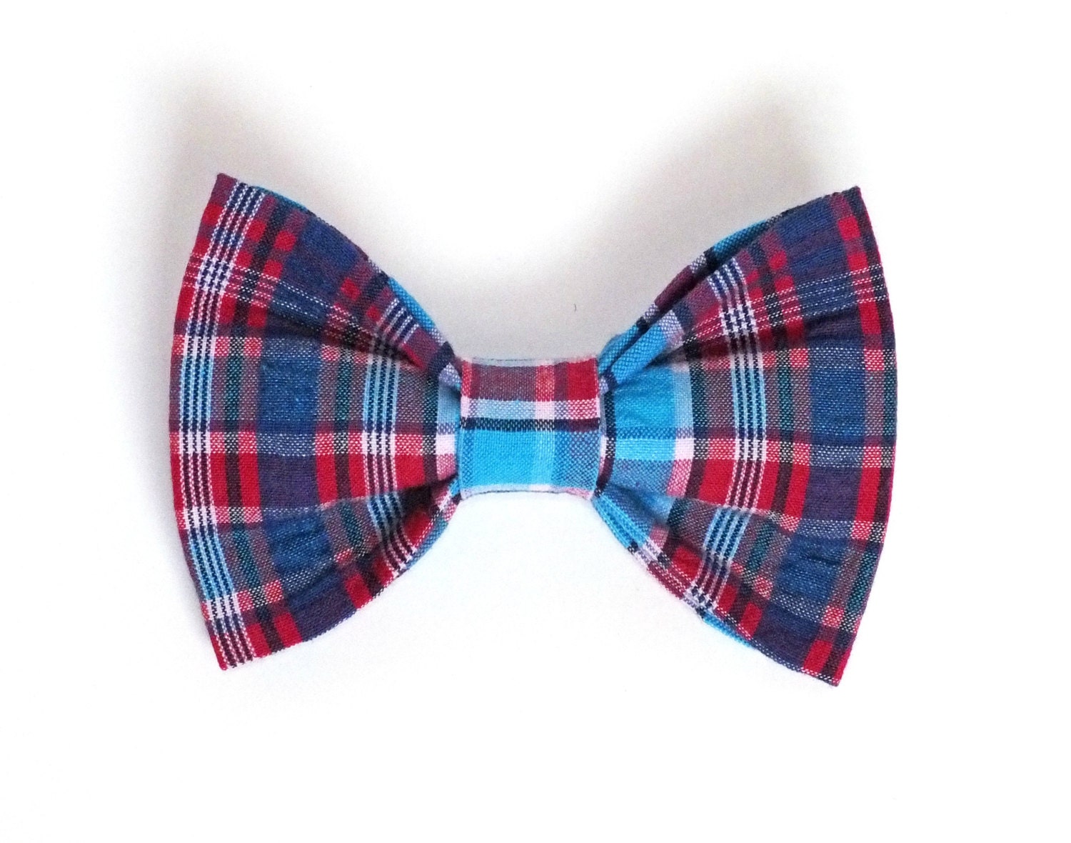 Teal Plaid Dog Bow Tie by ThePamperedPooches on Etsy
