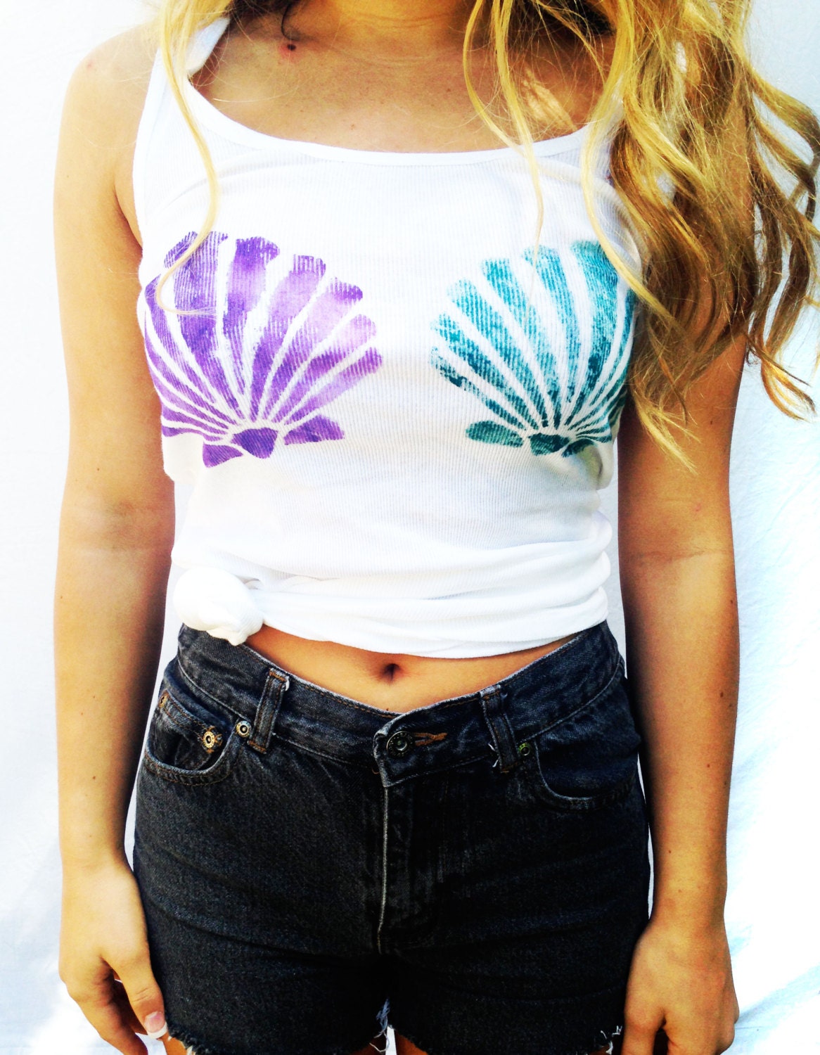 seashell bra t shirt