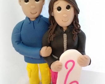 Custom Made Snowboarding Wedding Cake Topper