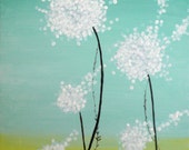 Items similar to Abstract Dandelion Flower Acrylic Painting on Canvas ...