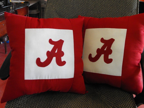 Two Alabama throw pillows...Roll Tide