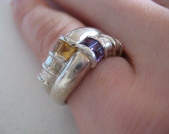 Amethyst Vintage Sterling silver ring, size 6, great condition!