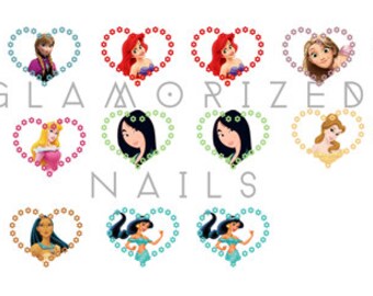Disney Princess Inspired Nail Decals · 26 Waterslide Decals | Nail Art ...