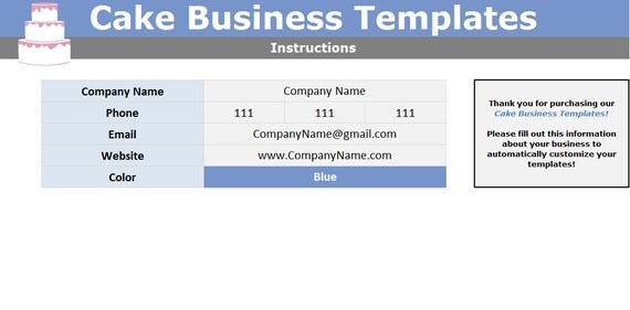 Cake, Cupcake, And Cookie Decorating Business Printable Order Form