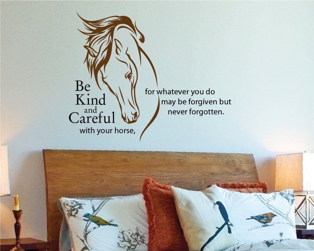 Horse head wall decal equestrian decor horse quote wall