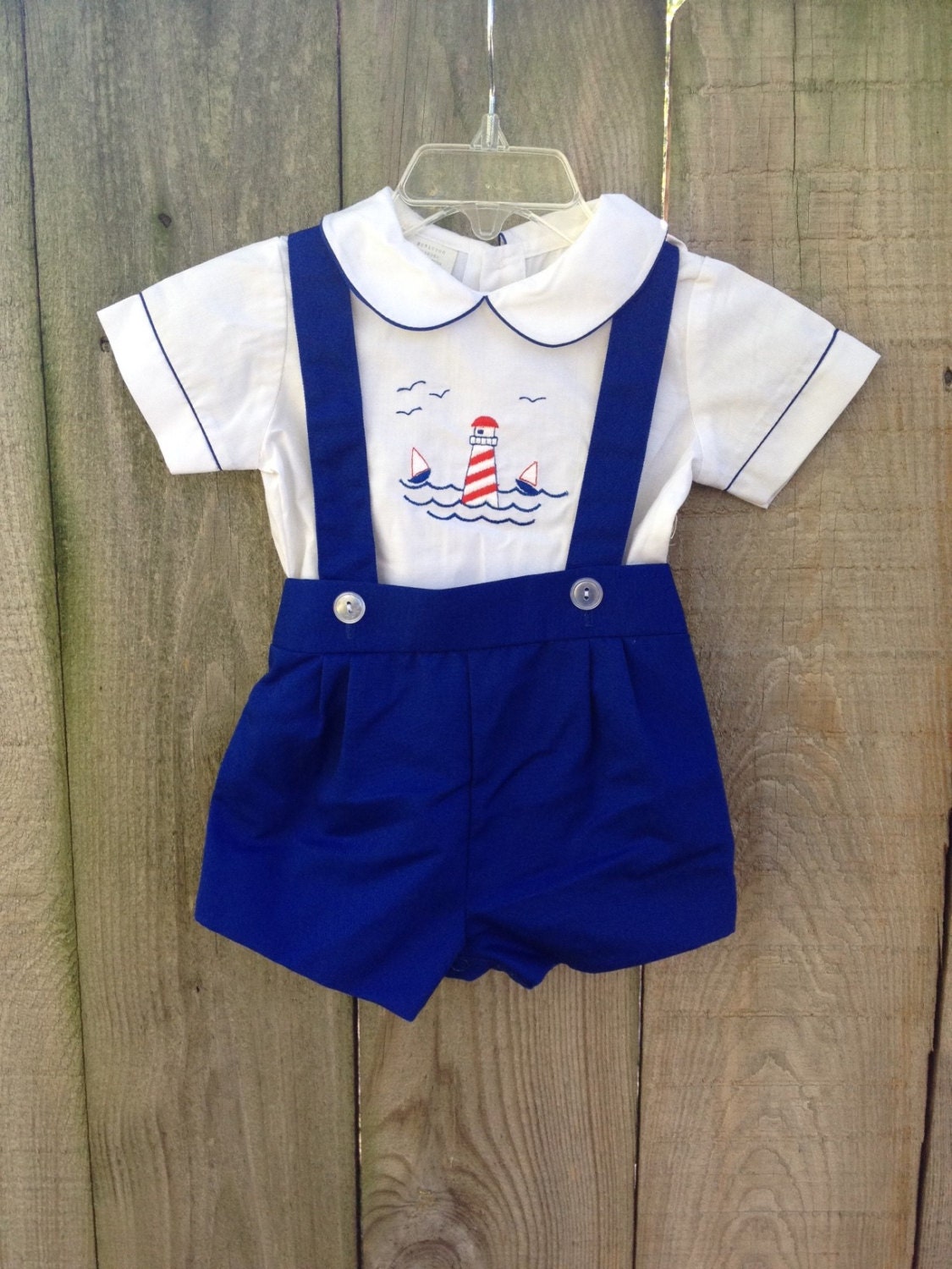 Baby Boy Shortall Set by VintageModaBoutique on Etsy