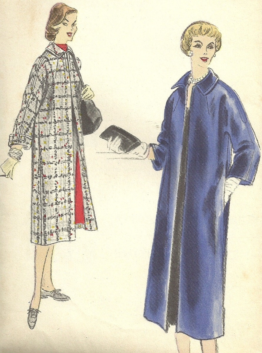 Vintage Coat Sewing Pattern 1950s Easy to Make by MaisonMignon