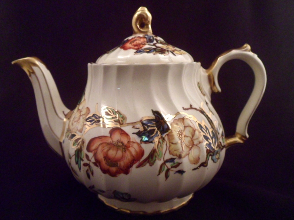Vintage Sadler Teapot 2770 HandPainted Marked Multicolor