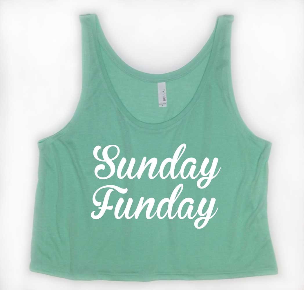 Sunday Funday Crop Top Fun Super Flowy Tank That Is Soft