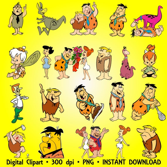 Flintstones Clipart Party Holiday The Flintstones Clip Art Set