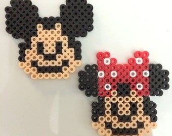 Items similar to Perler Bead Minnie and Mickey Mouse on Etsy