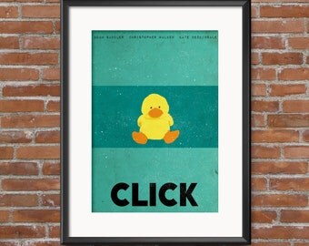 Click Minimalist Movie Poster with Adam Sandler and Cast, 20x30, 20x24, 16x20, 12x16, 11x14, 8x10 Retro Poster Digital Print & Signed