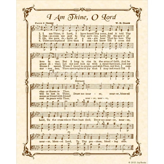 Items similar to I AM THINE O LORD aka Draw Me Nearer - 8x10 Antique ...