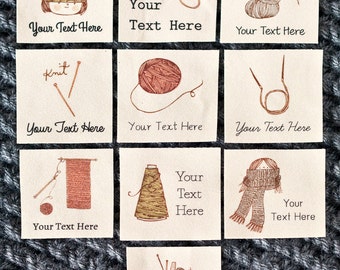 Personalized Knitting Labels, custom crochet gift or knitting gift