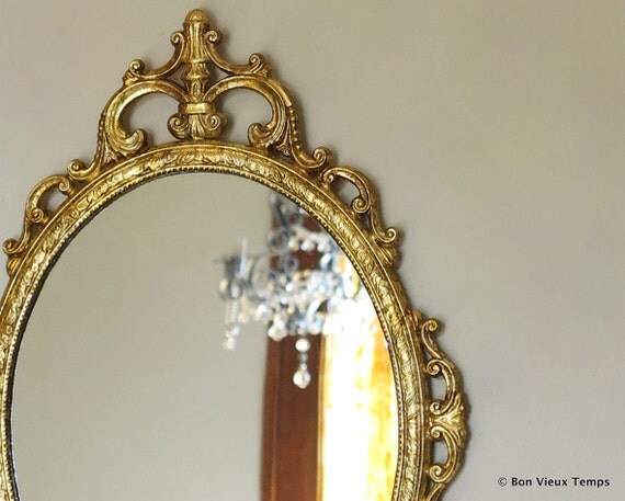 Vintage Gold Baroque Wall Mirror In Antique Gold Ornate Frame