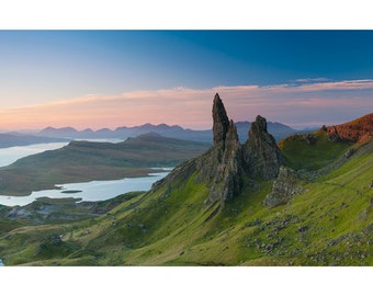 EPIC Landscape Nature Photography Print. Isle of Skye, The Storr, Scotland. Scottish Landscape Sunrise Mountain Panorama.