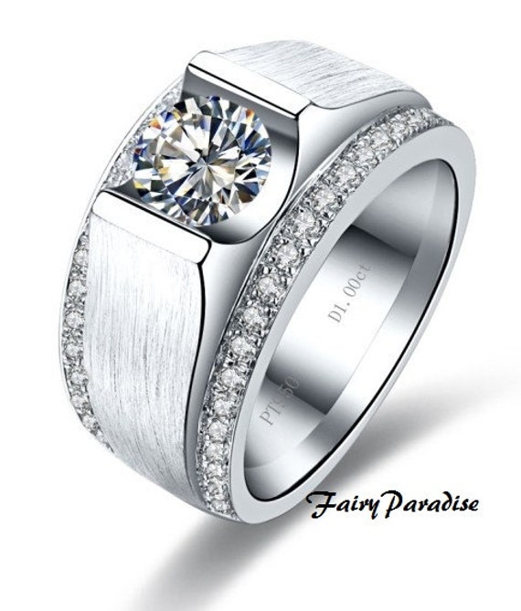 2 Carat Male Wedding Band / Man Promise Ring / by FairyParadise