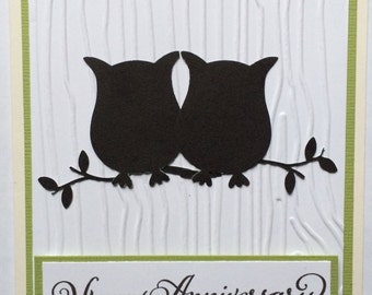 Happy Anniversary, Owl silhouettes, 3D, embossed card, You are the ...