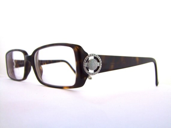 Versace Eyeglasses // Vintage Designer Frames // Tortoiseshell