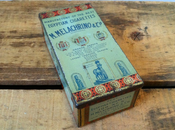 Vintage Egyptian Cigarettes Tin M. Melachrino & Company 100