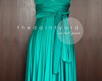 Short Straight Hem Teal Green Infinity Dress Multiway Dress Bridesmaid Dress Convertible Dress Wrap Dress Maid of Honor Dress Prom Dress