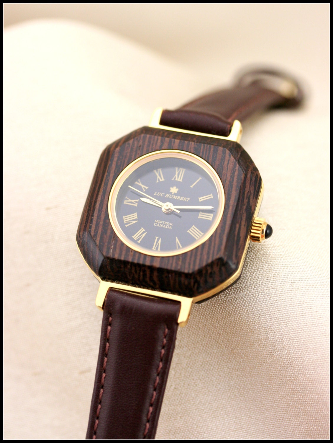 Unique wood watch Women watches gold Square watch Women