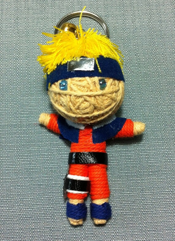 Naruto Shippuden Manga Japanese String Voodoo Doll handmade Keyring