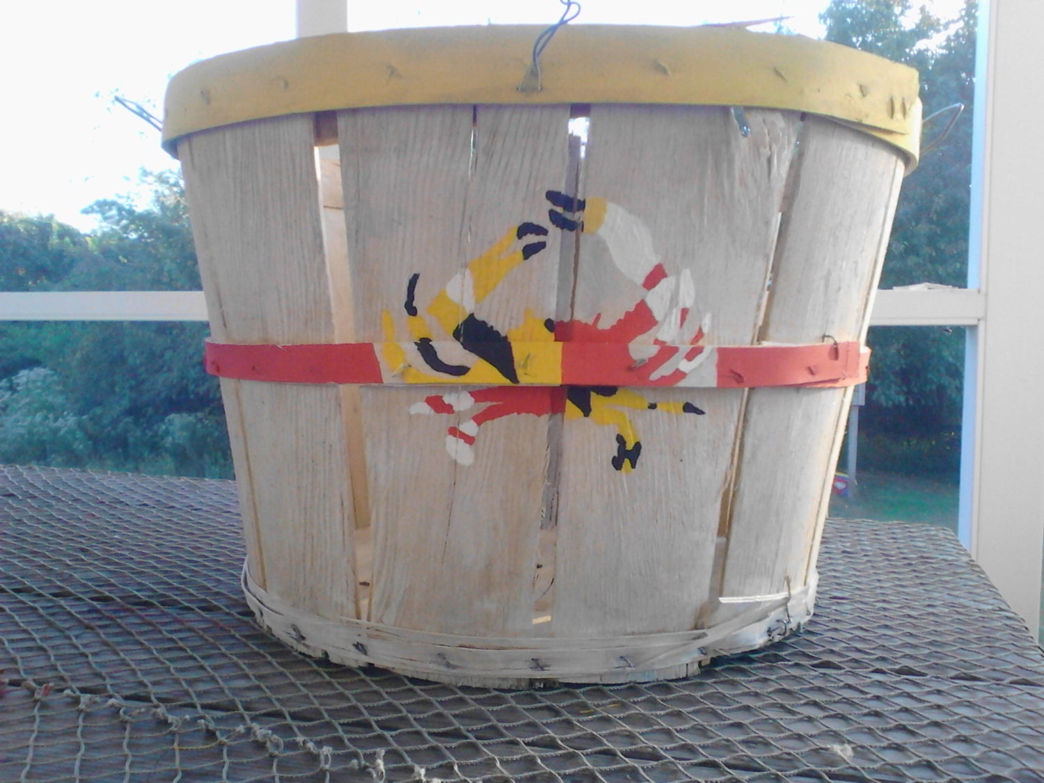 Eastern Shore Hand Painted Crab Bushel Basket Maryland Crab