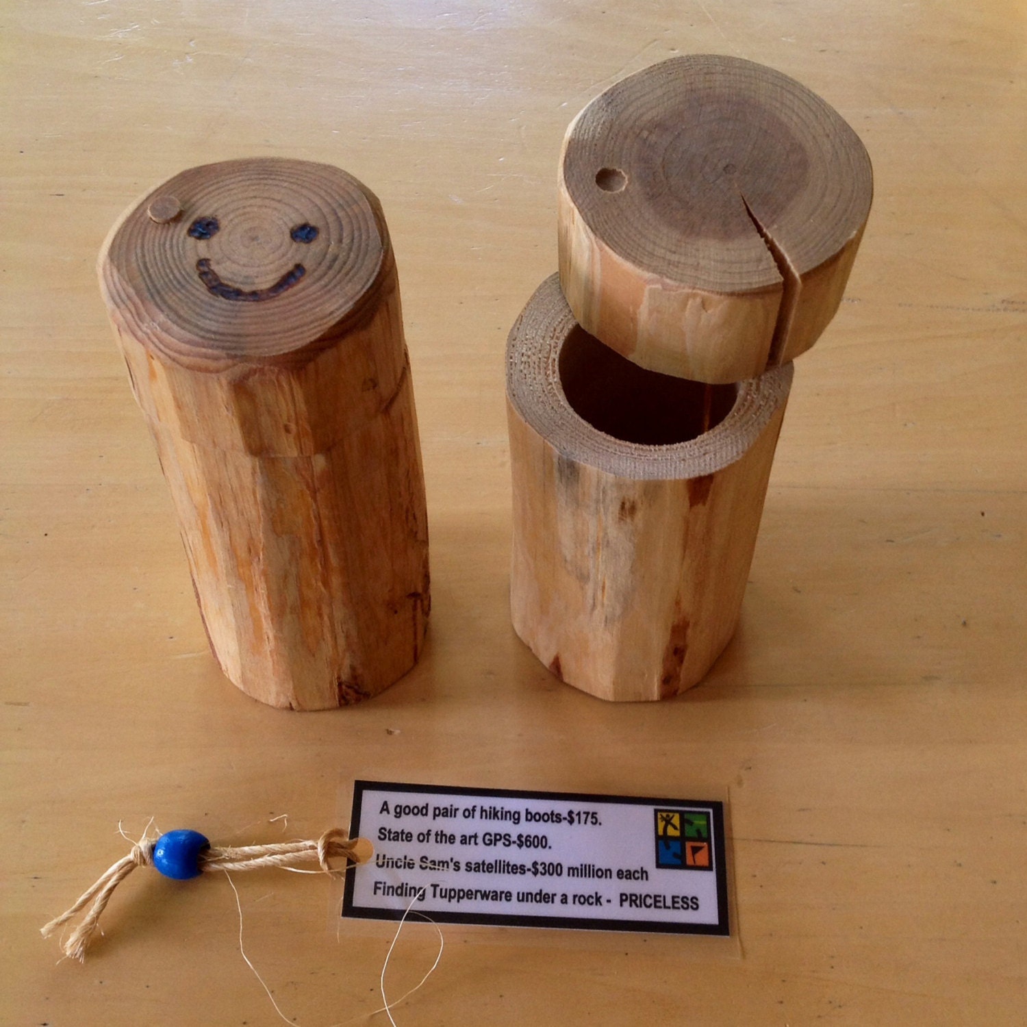 Geocache Container Made from a Log