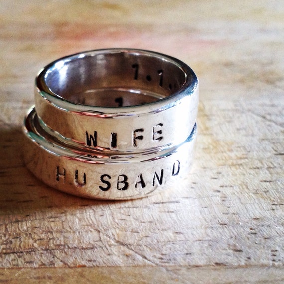 husband and/or wife sterling silver or 14k wedding by lovinganvil