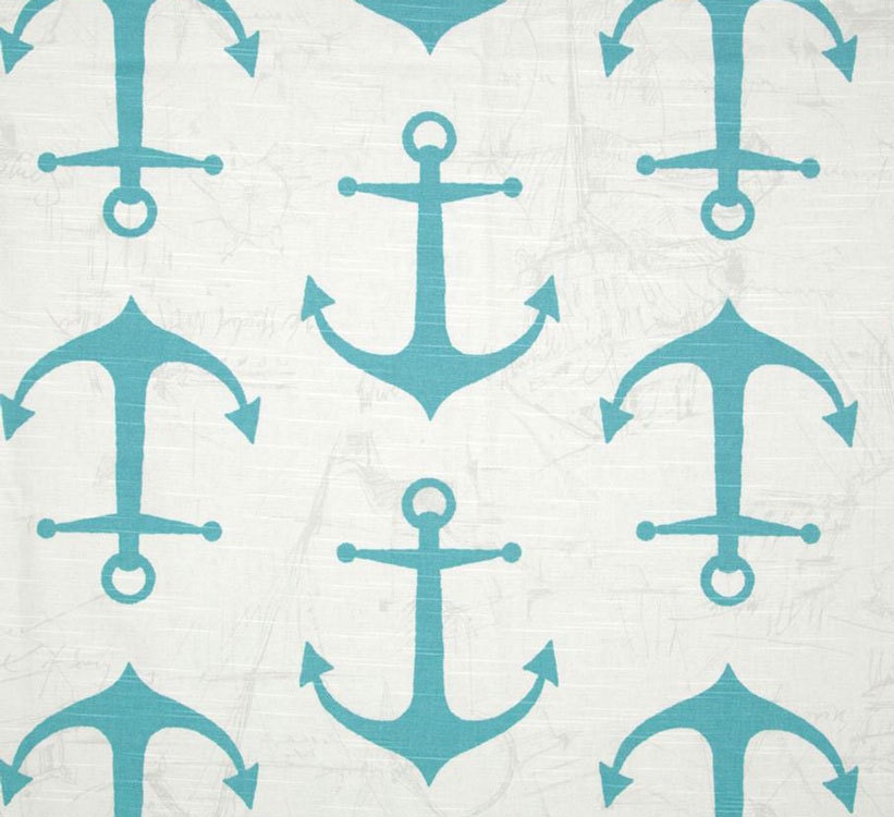 Premier Prints Anchors Coastal Blue Slub Home Decorating