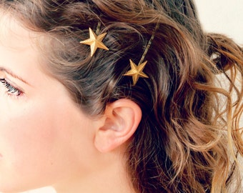 Golden Star Bobby Pins Set of Two