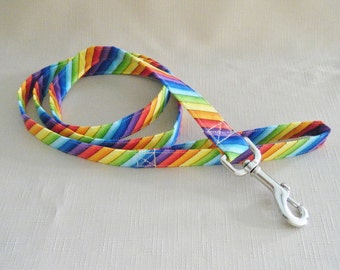 Rainbow stripe diagional - Dog Leash