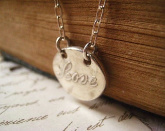 Wax Seal Necklace, Love Pendant, Fine Silver, Heirloom Necklace, SterlingSilver, Handmade Pendant, Sweetheart Gift, Womens Jewelry, candies6