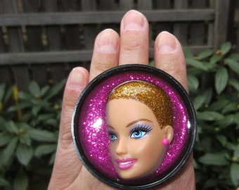 Blonde Ambition ring - upcycled Barbie doll