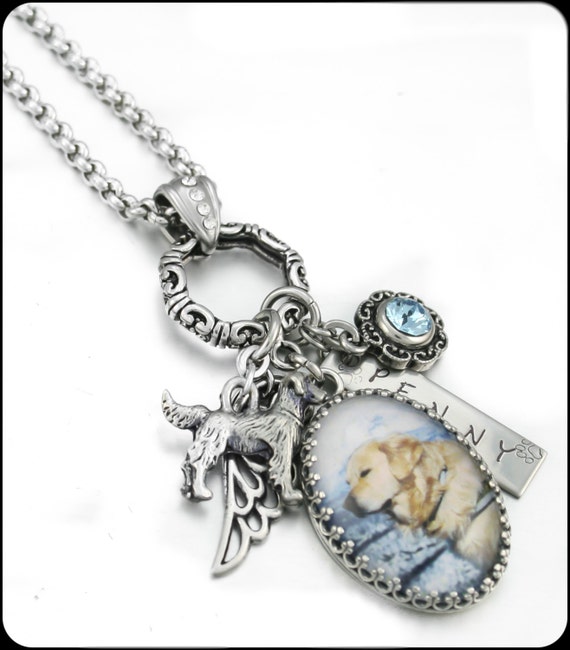 Dog Memorial Jewelry Dog Memorial Necklace by BlackberryDesigns
