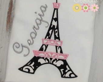 Eiffel Tower Shirt, Paris shirt, French Birthday shirt, Paris Party, Birthday shirt, Girls birthday shirt, sew cute creations paris