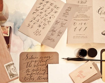 Calligraphy starter kit - black + sepia ink