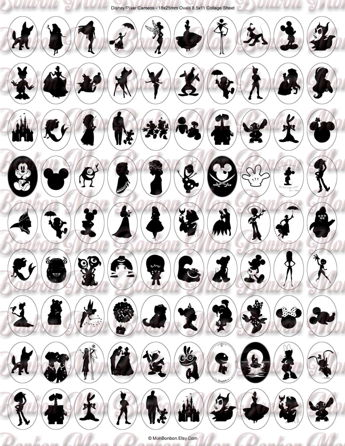 Disney Pixar Cameos and Silhouettes Jewelry Supply 18x25mm