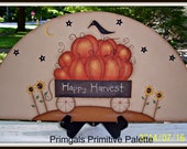 Fall Primitive Wood Door Crown Shelf Sitter Pumpkin Door Topper Home Decor Sign