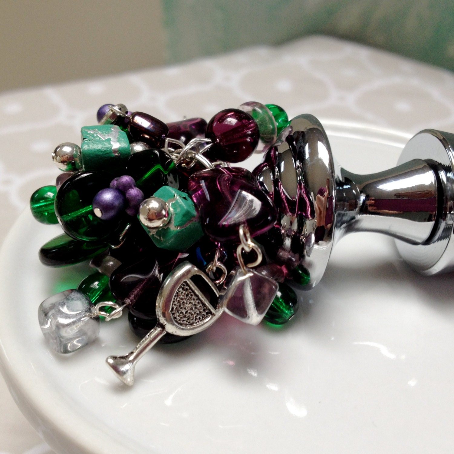 Wine Lover's Beaded Wine Bottle Stopper by beebdesigns on Etsy