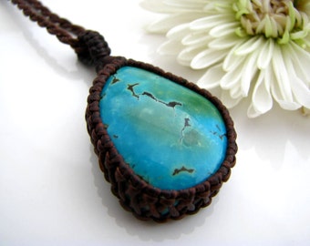 Tibetan Turquoise Necklace / Turquoise Jewelry / Stone Pendant Necklace ...