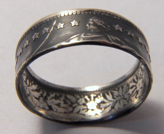 Silver coin ring Switzerland silver ring made from genuine coin from ...