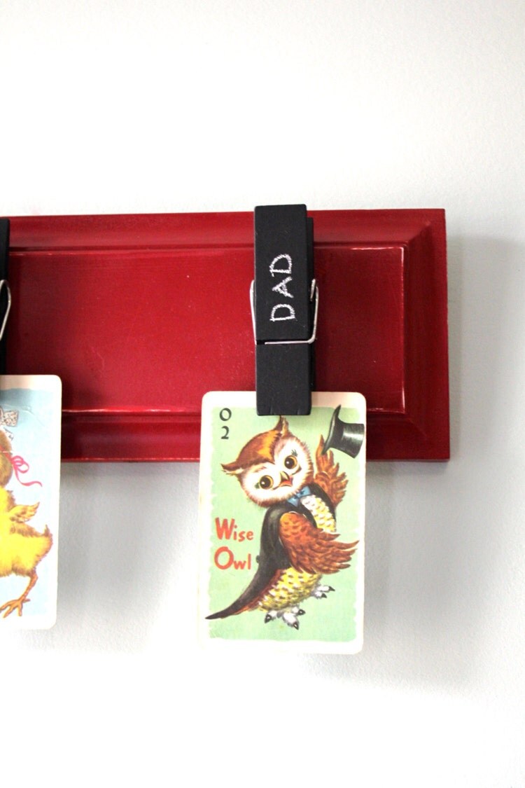 Chalkboard clothespin Rack by bluebirdheaven on Etsy