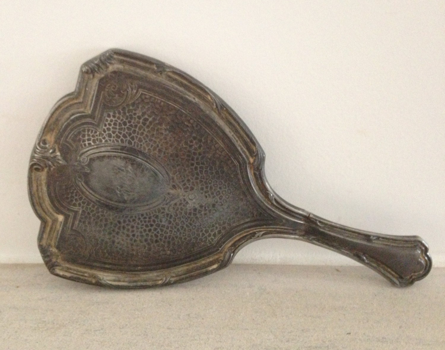 antique silver hand mirror by OdeToJune on Etsy