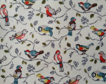 3432 - Cath Kidston Little Birds (Offwhite) Oilcloth Waterproof Fabric - 28 Inch (Width) x 17 Inch (Length)
