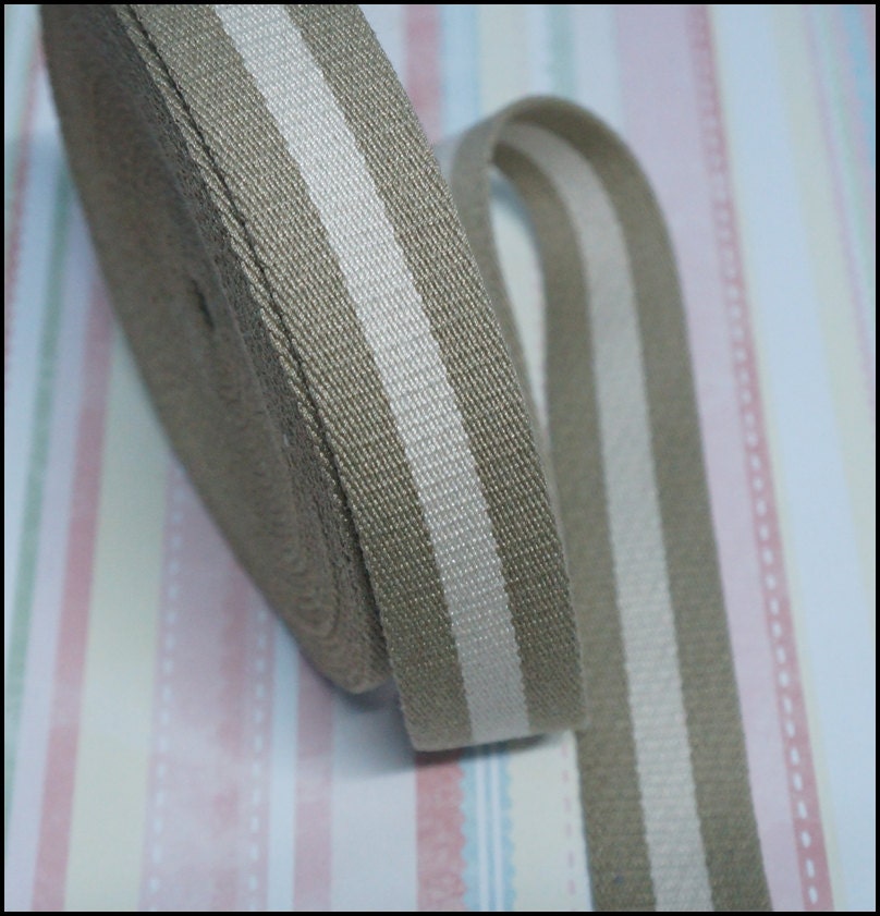 Beige Cotton Webbing Bag Strap Thick Type Bag by CottonTouch