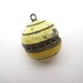 Guilloche Vinaigrette - Yellow Enamel Perfume Charm Pendant Victorian