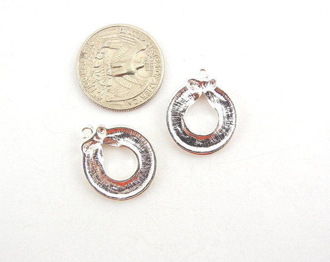 Pair of Christmas Wreath Charms Silver-tone