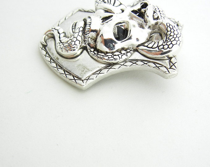 Skull and Snake Biker Pendant Magnetic Clasp